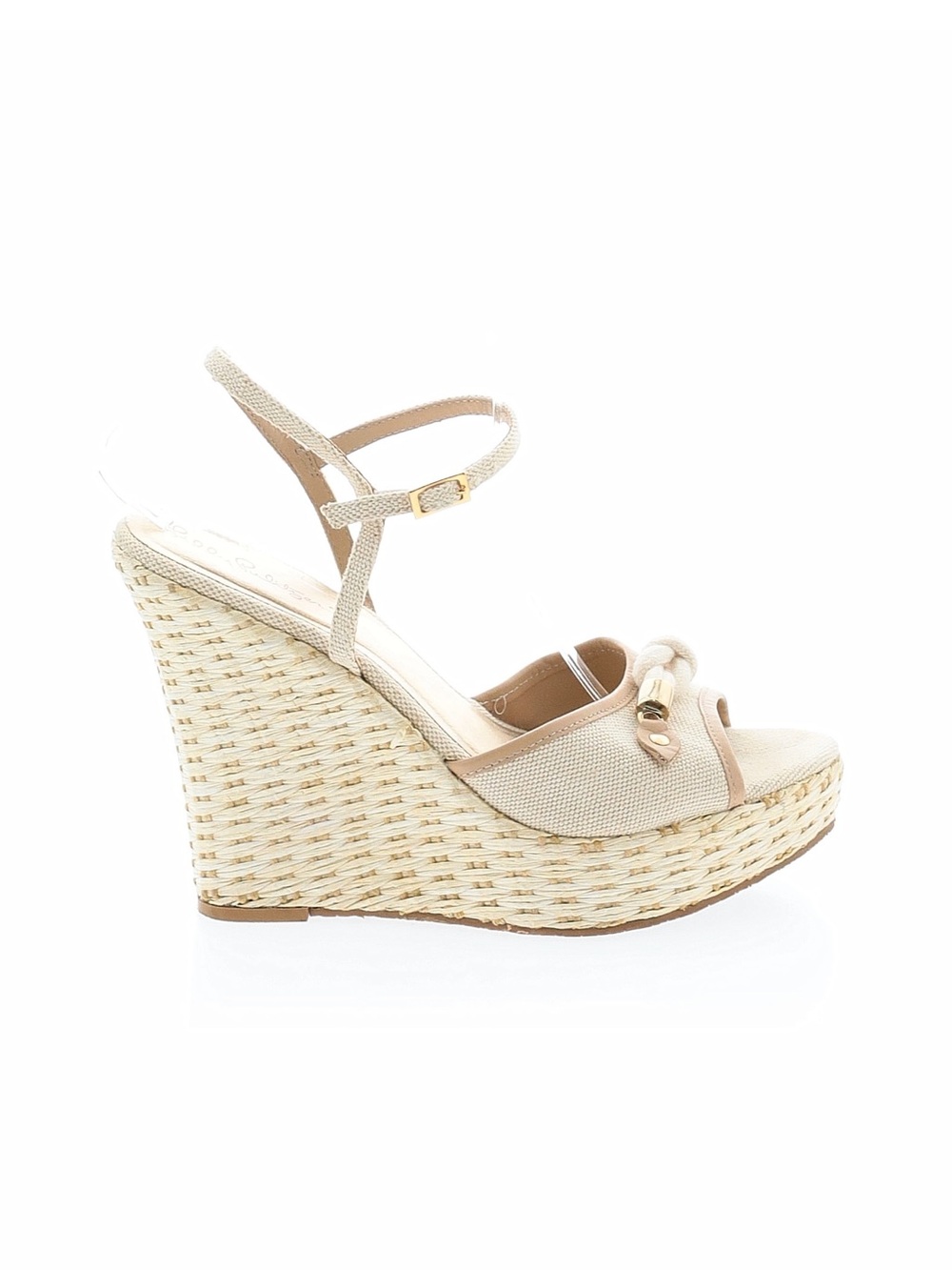 Lilly Pulitzer Cream Wedge Espadrille Sandals with Ankle Strap